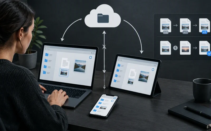 how cloud storage syncs files